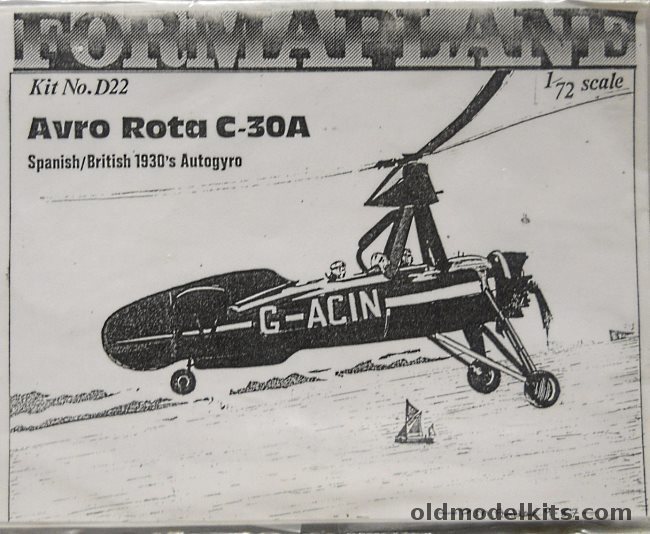Formaplane 1/72 Avro Rota C-30A Spanish/British 1930s Autogyro - Bagged, D22 plastic model kit